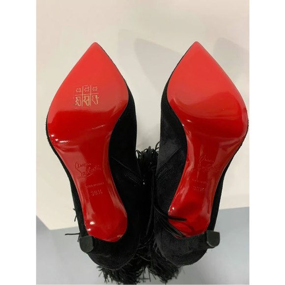 Christian Louboutin Bolcheva 120 Black Fringe Thigh High OTK Knee Heel Boot 36.5 - Picture 12 of 12